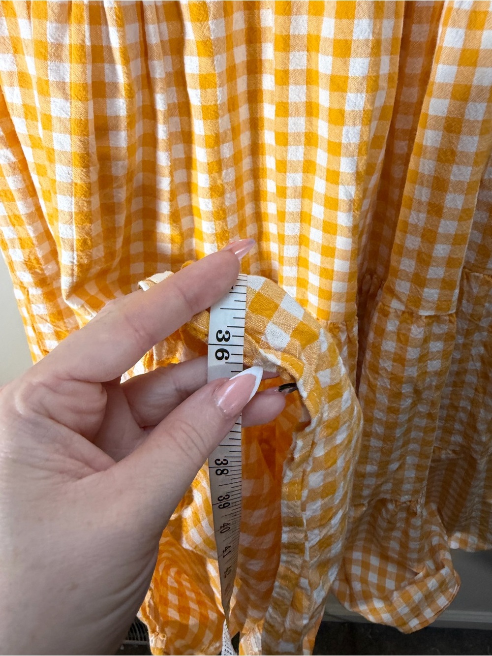 NWOT Petal + Pup Yellow Gingham Cotton Tiered Maxi Skirt Size 8 - Picture 9 of 10